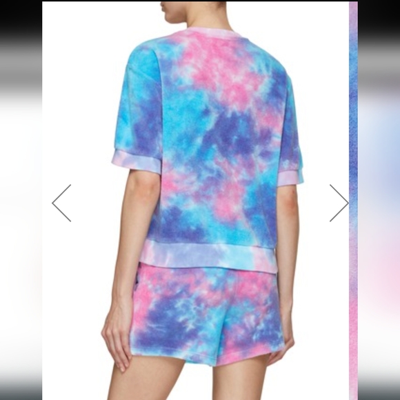 Electric & Rose tie dye cotton candy short sleeve sweat shirt.  NWT size small - Picture 2 of 5